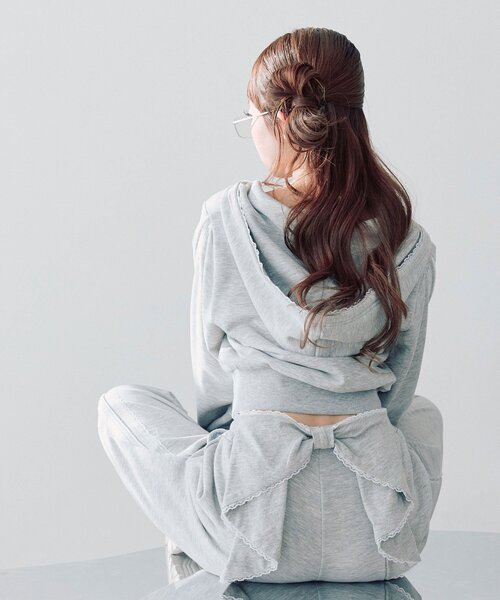 OLIVE des OLIVE(オリーブデオリーブ)の「バックリボンスウェットパンツ(スウェットパンツ・レディース・ピンク/トップグレー/ブラック・FREE)」の13枚目の写真