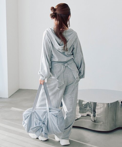 OLIVE des OLIVE(オリーブデオリーブ)の「バックリボンスウェットパンツ(スウェットパンツ・レディース・ピンク/トップグレー/ブラック・FREE)」の10枚目の写真