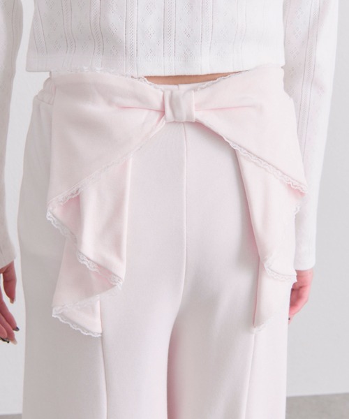 OLIVE des OLIVE（オリーブデオリーブ）の「【web限定カラーあり】バックリボンスウェットパンツ（スウェットパンツ・レディース・ピンク/トップグレー/ブラック/ドット/ブラック系その他/ピンク系その他・FREE）」の16枚目の写真