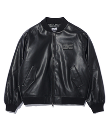 BUNKERBUSTER（バンカーバスター）の「ワッペンレザーダウンジャケット MQ1JU015_BLACK（ライダースジャケット）」