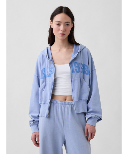 GAP(ギャップ)の「フレンチテリー オーバーサイズ GAP1969ロゴ ジップアップパーカー(パーカー・レディース・ピンク/ブラック/グレー/ブルー・XL/L/S/XS/XXS/M)」の3枚目の写真