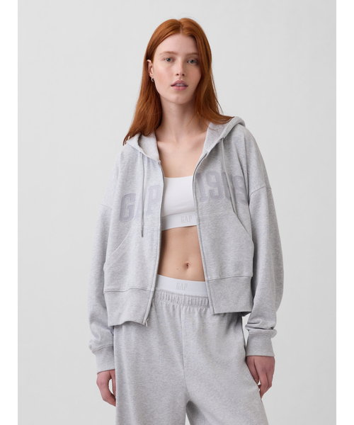 GAP(ギャップ)の「フレンチテリー オーバーサイズ GAP1969ロゴ ジップアップパーカー(パーカー・レディース・ピンク/ブラック/グレー/ブルー・XL/L/S/XS/XXS/M)」の5枚目の写真