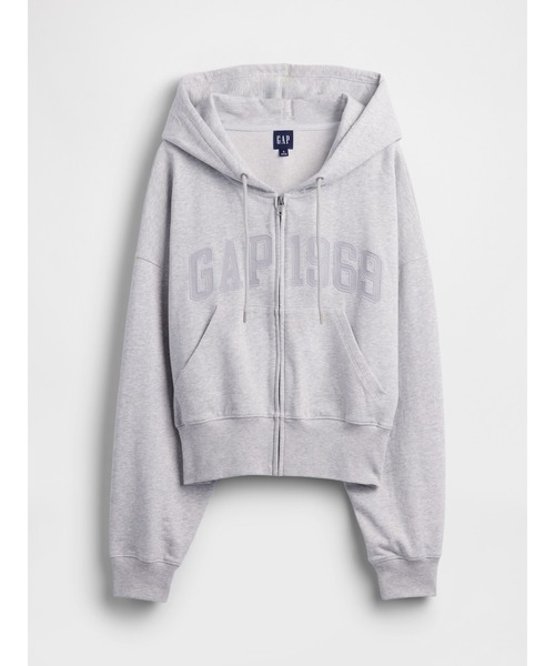 GAP(ギャップ)の「フレンチテリー オーバーサイズ GAP1969ロゴ ジップアップパーカー(パーカー・レディース・ピンク/ブラック/グレー/ブルー・XL/L/S/XS/XXS/M)」の7枚目の写真