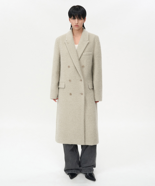 INSILENCE WOMEN(インサイレンスウーマン)の「ブークルアルパカヘアダブルコートASHBEIGE(チェスターコート・レディース・その他・S/M)」の1枚目の写真