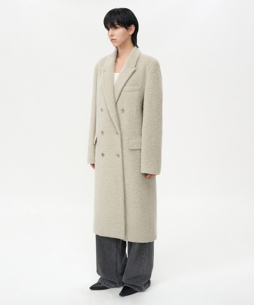 INSILENCE WOMEN(インサイレンスウーマン)の「ブークルアルパカヘアダブルコートASHBEIGE(チェスターコート・レディース・その他・S/M)」の2枚目の写真