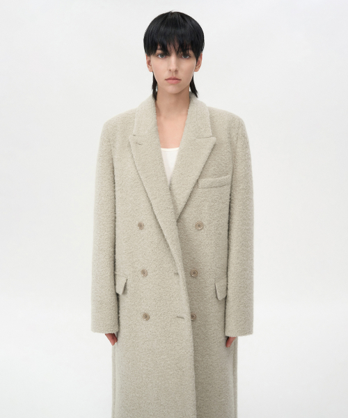 INSILENCE WOMEN(インサイレンスウーマン)の「ブークルアルパカヘアダブルコートASHBEIGE(チェスターコート・レディース・その他・S/M)」の4枚目の写真