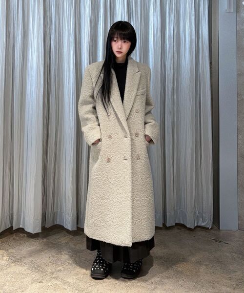 INSILENCE WOMEN(インサイレンスウーマン)の「ブークルアルパカヘアダブルコートASHBEIGE(チェスターコート・レディース・その他・S/M)」の6枚目の写真