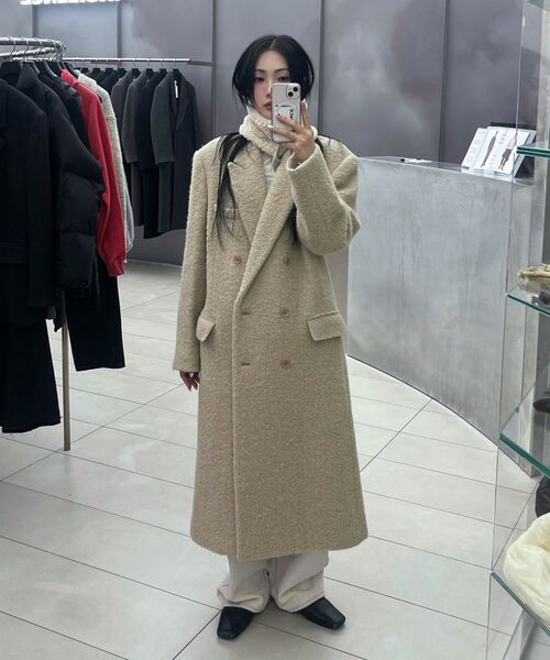 INSILENCE WOMEN(インサイレンスウーマン)の「ブークルアルパカヘアダブルコートASHBEIGE(チェスターコート・レディース・その他・S/M)」の8枚目の写真