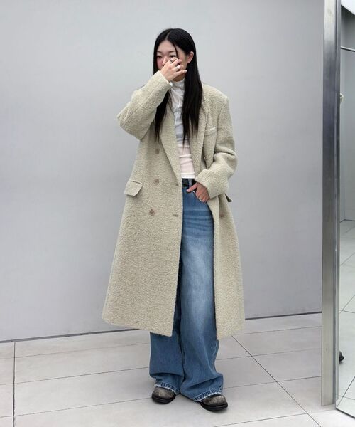 INSILENCE WOMEN(インサイレンスウーマン)の「ブークルアルパカヘアダブルコートASHBEIGE(チェスターコート・レディース・その他・S/M)」の9枚目の写真