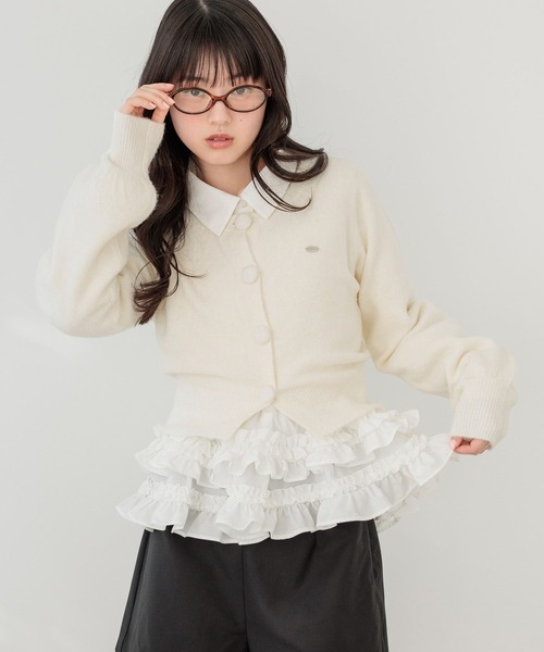 Heather(ヘザー)の「クルミボタンカーディガン 645576(カーディガン/ボレロ・レディース・グレー/ブラック/アイボリー・FREE)」の2枚目の写真