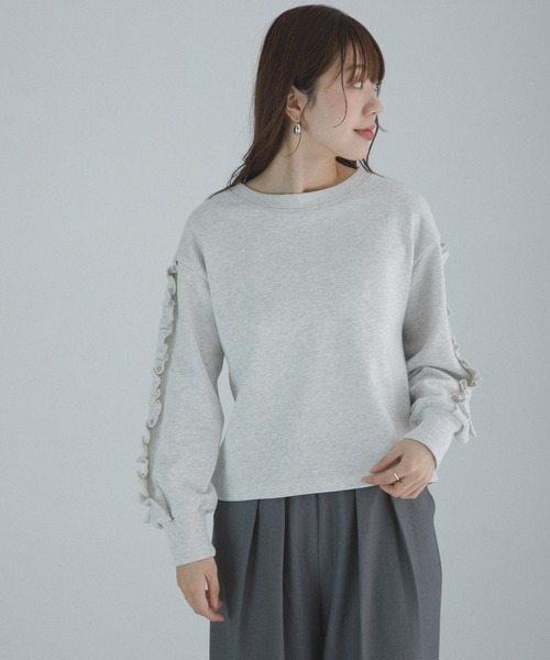 URBAN RESEARCH Sonny Label(アーバンリサーチサニーレーベル)の「『WEB限定』フリルスリーブスウェットプルオーバー(スウェット・レディース・オートミール/スミクロ・FREE)」の9枚目の写真