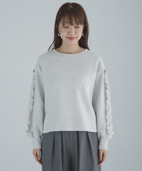 URBAN RESEARCH Sonny Label(アーバンリサーチサニーレーベル)の「『WEB限定』フリルスリーブスウェットプルオーバー(スウェット・レディース・オートミール/スミクロ・FREE)」の15枚目の写真