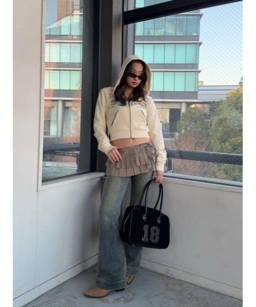 LAGUA GEM(ラグアジェム)の「RAW EDGE WRAP スカート(スカート・レディース・ブラック/ベージュ・FREE)」の16枚目の写真