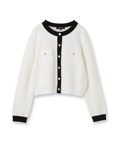 UNTITLED（アンタイトル）の「【洗える/ジャケット風】ミラノリブカーディガン（カーディガン/ボレロ・レディース・ブラック/レッド系1/ホワイト系7/ベージュ系その他7・00/02/04/44/48）」の5枚目の写真