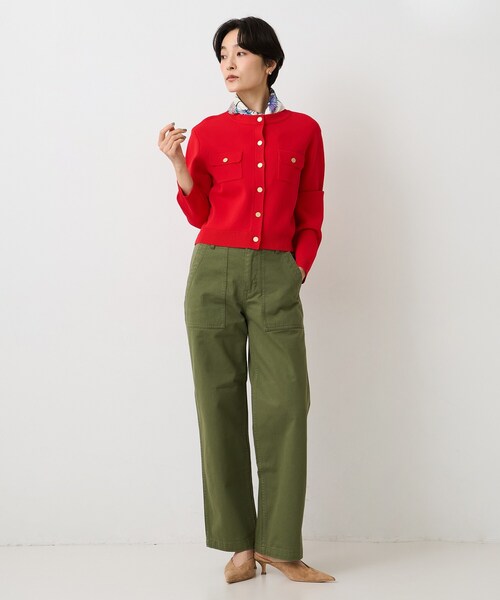 UNTITLED（アンタイトル）の「【洗える/ジャケット風】ミラノリブカーディガン（カーディガン/ボレロ・レディース・ブラック/レッド系1/ホワイト系7/ベージュ系その他7・00/02/04/44/48）」の12枚目の写真