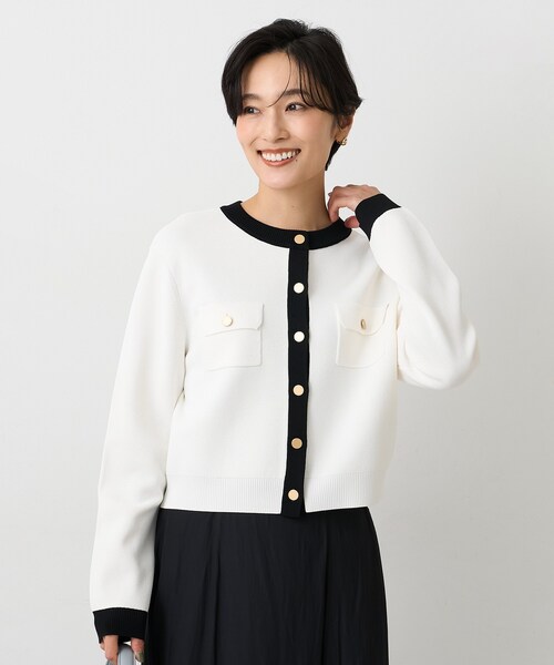 UNTITLED（アンタイトル）の「【洗える/ジャケット風】ミラノリブカーディガン（カーディガン/ボレロ・レディース・ブラック/レッド系1/ホワイト系7/ベージュ系その他7・00/02/04/44/48）」の15枚目の写真