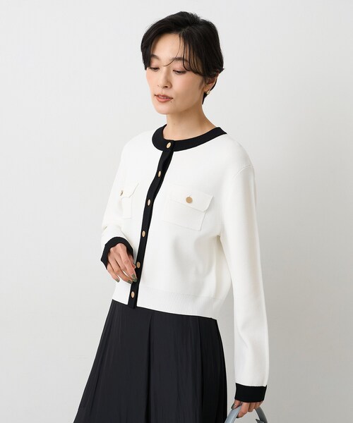UNTITLED（アンタイトル）の「【洗える/ジャケット風】ミラノリブカーディガン（カーディガン/ボレロ・レディース・ブラック/レッド系1/ホワイト系7/ベージュ系その他7・00/02/04/44/48）」の16枚目の写真
