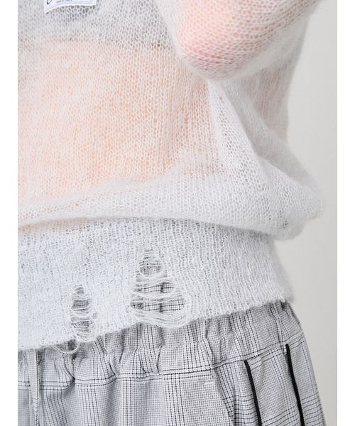 SORIN（ソリン　）の「Sheer Mohair Damage Polo/シアーモヘア ダメージポロシャツ（ポロシャツ・レディース・ライトピンク/ダークグレー/ミント・38）」の15枚目の写真