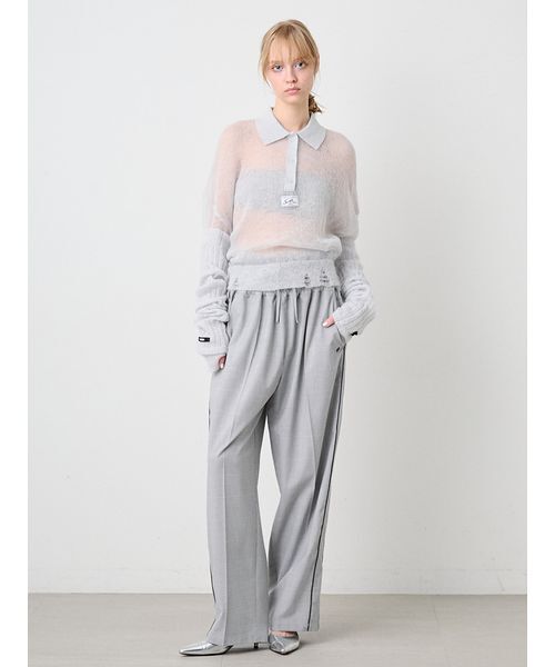 SORIN（ソリン　）の「Sheer Mohair Damage Polo/シアーモヘア ダメージポロシャツ（ポロシャツ・レディース・ライトピンク/ダークグレー/ミント・38）」の16枚目の写真
