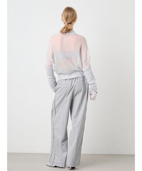 SORIN（ソリン　）の「Sheer Mohair Damage Polo/シアーモヘア ダメージポロシャツ（ポロシャツ・レディース・ライトピンク/ダークグレー/ミント・38）」の18枚目の写真
