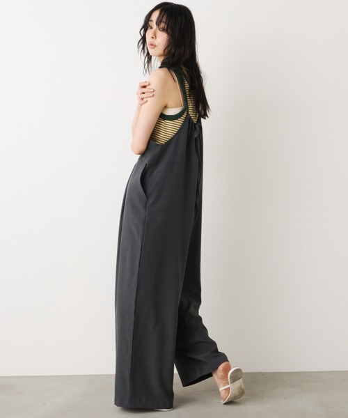 Unitage（ユニテージ）の「リネンタッチサロペット（サロペット/オーバーオール・レディース・ブラック/チャコールグレー・FREE）」の20枚目の写真
