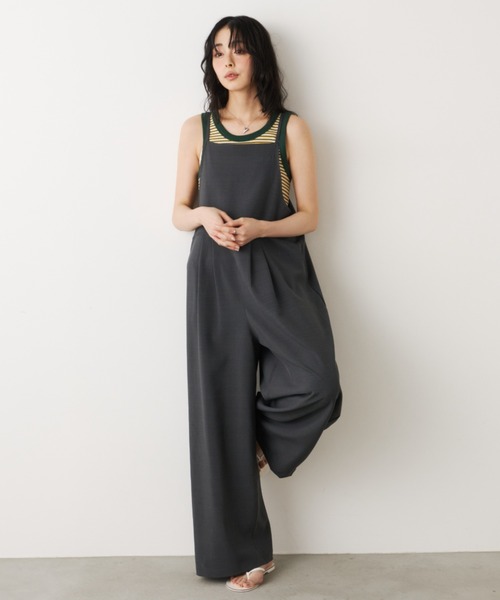 Unitage（ユニテージ）の「リネンタッチサロペット（サロペット/オーバーオール・レディース・ブラック/チャコールグレー・FREE）」の17枚目の写真