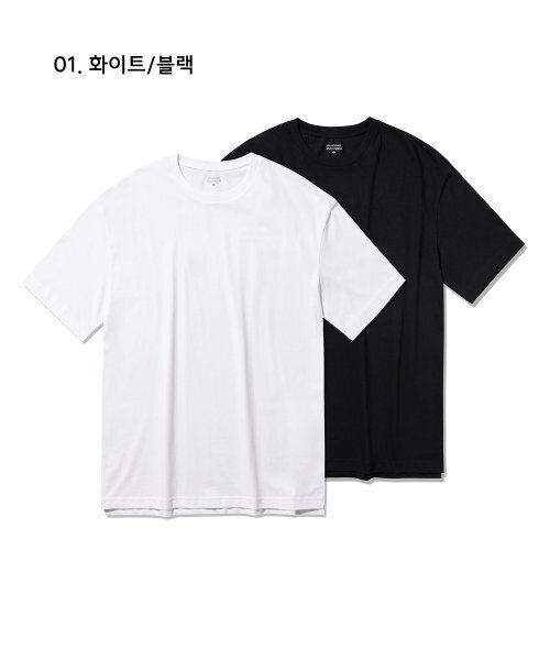 MUSINSA STANDARD(ムシンサスタンダード)の「特大クルーネック半袖Tシャツ2パック(Tシャツ/カットソー・レディース・その他・S/M/L/2XL/XL/XXX-LARGE)」の2枚目の写真