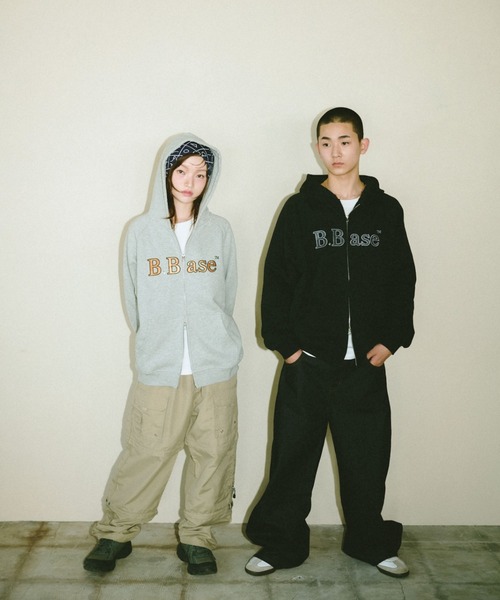 BROKEN BASE（ブロークンベース）の「B.Base Glitter Double-Zip Hoodie / B.Base グリッターダブルジップフーディー（パーカー・メンズ・ブラック/グレー/ネイビー/レッド・LARGE/MEDIUM/SMALL）」の22枚目の写真