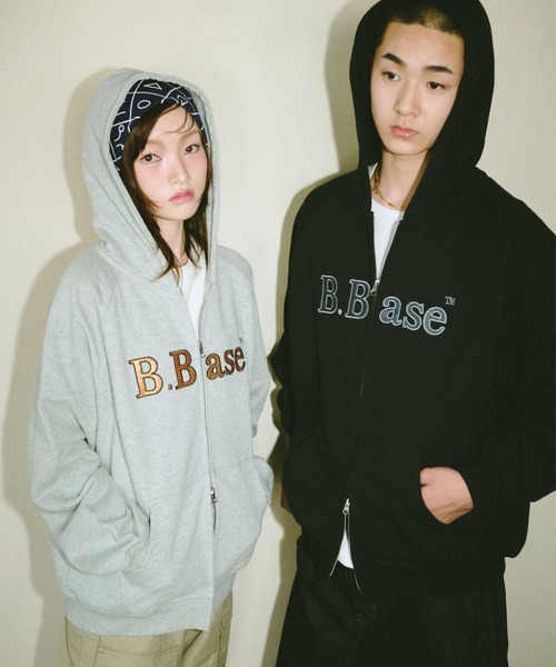 BROKEN BASE（ブロークンベース）の「B.Base Glitter Double-Zip Hoodie / B.Base グリッターダブルジップフーディー（パーカー・メンズ・ブラック/グレー/ネイビー/レッド・LARGE/MEDIUM/SMALL）」の17枚目の写真