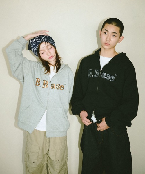 BROKEN BASE（ブロークンベース）の「B.Base Glitter Double-Zip Hoodie / B.Base グリッターダブルジップフーディー（パーカー・メンズ・ブラック/グレー/ネイビー/レッド・LARGE/MEDIUM/SMALL）」の19枚目の写真
