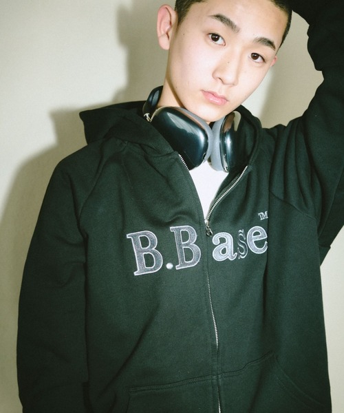 BROKEN BASE（ブロークンベース）の「B.Base Glitter Double-Zip Hoodie / B.Base グリッターダブルジップフーディー（パーカー・メンズ・ブラック/グレー/ネイビー/レッド・LARGE/MEDIUM/SMALL）」の13枚目の写真