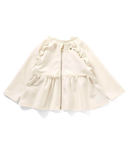 apres les cours(アプレレクール)の「カットソーペプラムフリルジャケット_ジュニア対応(カーディガン/ボレロ・キッズ・アイボリー/ブラック・80/90/100/110/120/130/140)」の8枚目の写真