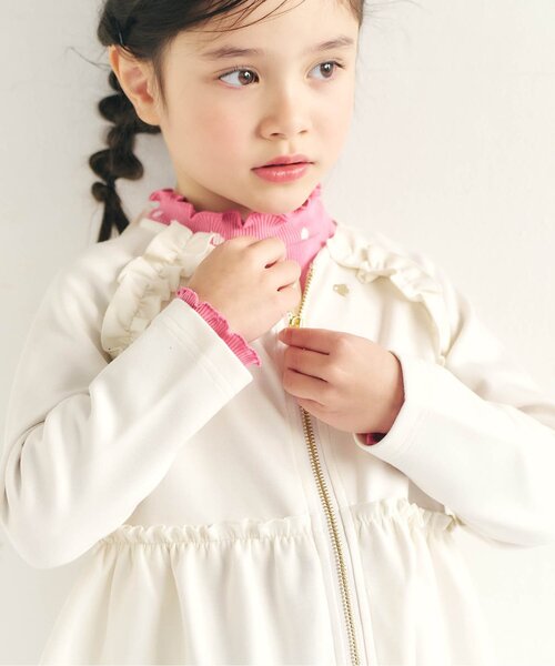 apres les cours(アプレレクール)の「カットソーペプラムフリルジャケット_ジュニア対応(カーディガン/ボレロ・キッズ・アイボリー/ブラック・80/90/100/110/120/130/140)」の13枚目の写真