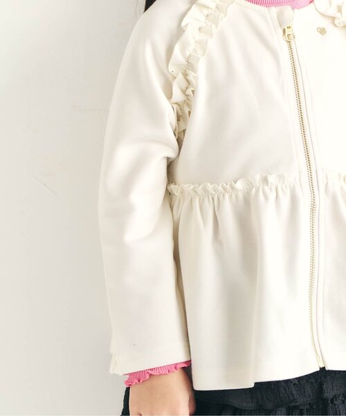 apres les cours(アプレレクール)の「カットソーペプラムフリルジャケット_ジュニア対応(カーディガン/ボレロ・キッズ・アイボリー/ブラック・80/90/100/110/120/130/140)」の14枚目の写真