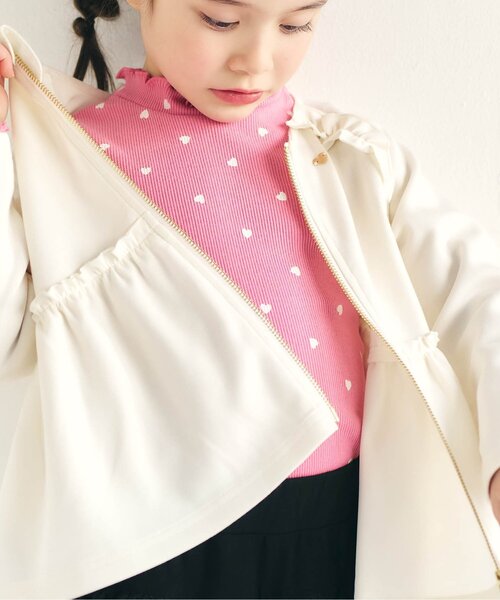 apres les cours(アプレレクール)の「カットソーペプラムフリルジャケット_ジュニア対応(カーディガン/ボレロ・キッズ・アイボリー/ブラック・80/90/100/110/120/130/140)」の15枚目の写真