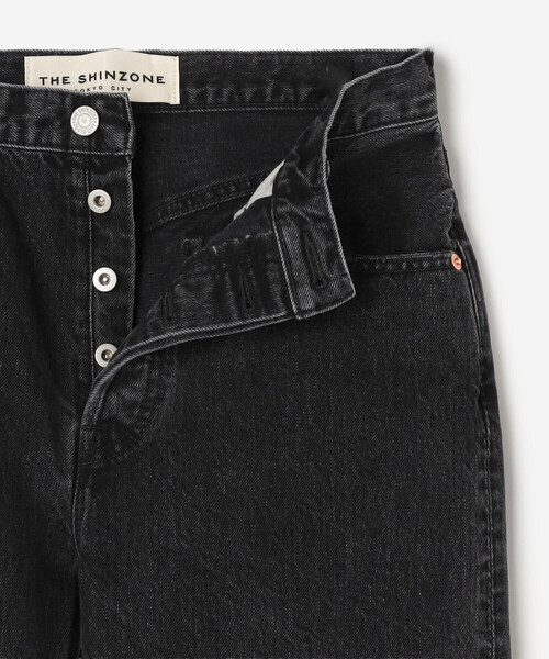 美品 ザシンゾーン ハイウエストデニム ブラック 36 タグあり THE SHINZONE（ザ シンゾーン） デニムパンツ 36 ブラック レディース