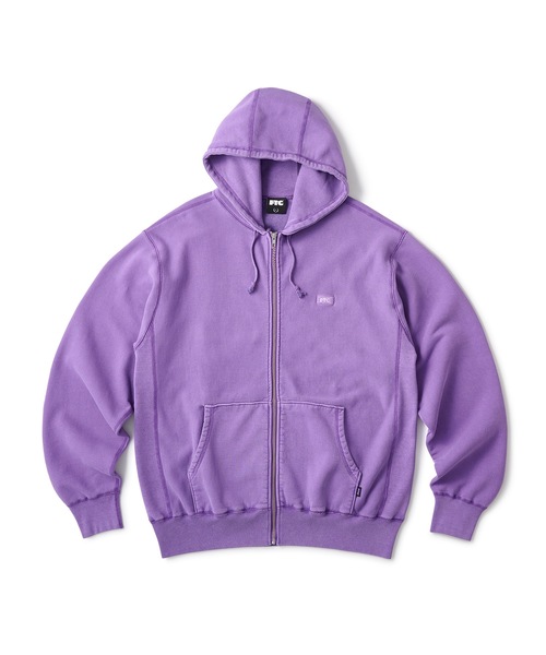 FTC（エフティーシー）の「PIGMENT DYED BOX LOGO ZIP UP HOODY（パーカー・メンズ・ブラック/グレー/ネイビー/パープル・SMALL/MEDIUM/LARGE/X-LARGE）」の4枚目の写真