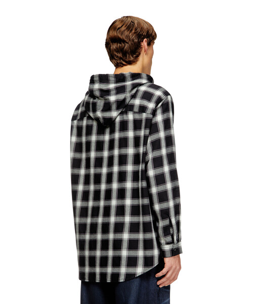 DIESEL（ディーゼル）の「メンズ フード付きシャツ S-IX-AJFI（シャツ/ブラウス・メンズ・ブラック系その他・46/44/48/50/52/54）」の2枚目の写真