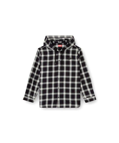 DIESEL（ディーゼル）の「メンズ フード付きシャツ S-IX-AJFI（シャツ/ブラウス・メンズ・ブラック系その他・46/44/48/50/52/54）」の4枚目の写真
