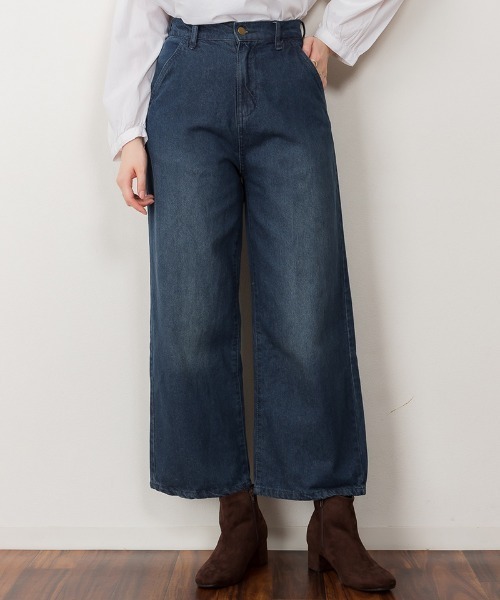 aity(アイティ)の「M-4L デニムストレートワイドパンツ(デニムパンツ・レディース・ブルー/ワンウォッシュ/ネイビー・M/4L/3L/LL/L)」の12枚目の写真