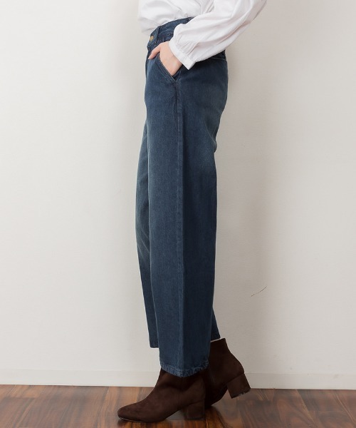 aity(アイティ)の「M-4L デニムストレートワイドパンツ(デニムパンツ・レディース・ブルー/ワンウォッシュ/ネイビー・M/4L/3L/LL/L)」の13枚目の写真
