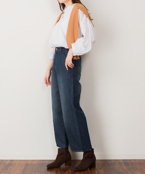 aity(アイティ)の「M-4L デニムストレートワイドパンツ(デニムパンツ・レディース・ブルー/ワンウォッシュ/ネイビー・M/4L/3L/LL/L)」の16枚目の写真