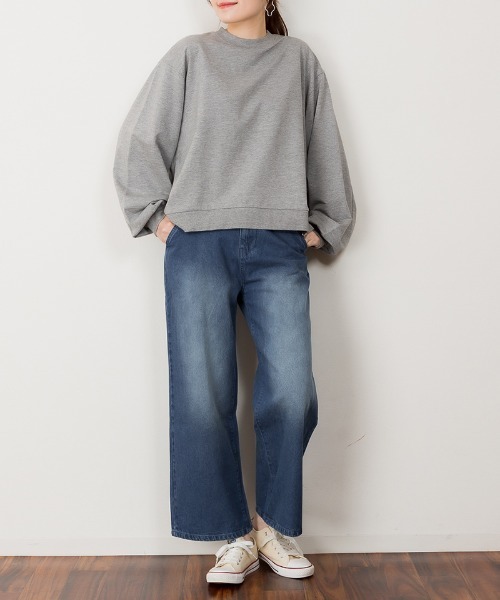 aity(アイティ)の「M-4L デニムストレートワイドパンツ(デニムパンツ・レディース・ブルー/ワンウォッシュ/ネイビー・M/4L/3L/LL/L)」の5枚目の写真