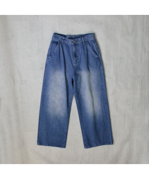 aity(アイティ)の「M-4L デニムストレートワイドパンツ(デニムパンツ・レディース・ブルー/ワンウォッシュ/ネイビー・M/4L/3L/LL/L)」の8枚目の写真