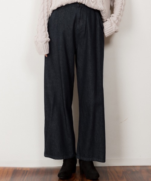 aity(アイティ)の「M-4L デニムストレートワイドパンツ(デニムパンツ・レディース・ブルー/ワンウォッシュ/ネイビー・M/4L/3L/LL/L)」の9枚目の写真