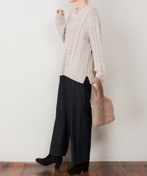 aity(アイティ)の「M-4L デニムストレートワイドパンツ(デニムパンツ・レディース・ブルー/ワンウォッシュ/ネイビー・M/4L/3L/LL/L)」の22枚目の写真