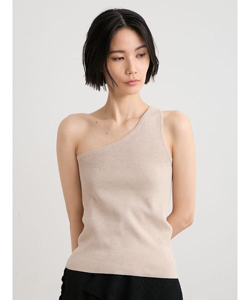 MIESROHE(ミースロエ)の「【セットアップ対応】【洗える】シルク混ワンショルRIBニット(ニット/セーター・レディース・ブラック/ベージュ・F)」の15枚目の写真