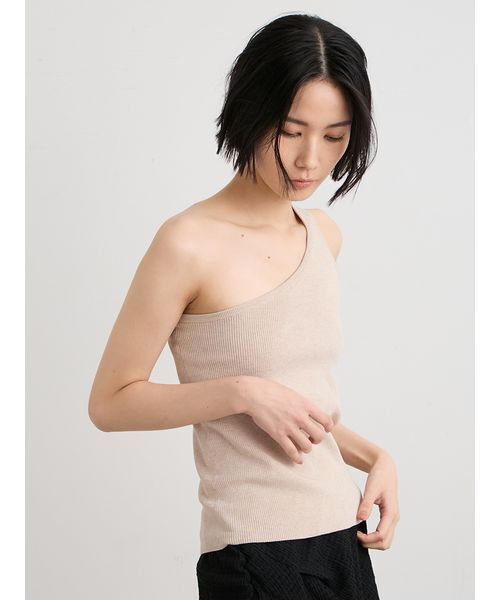 MIESROHE(ミースロエ)の「【セットアップ対応】【洗える】シルク混ワンショルRIBニット(ニット/セーター・レディース・ブラック/ベージュ・F)」の16枚目の写真