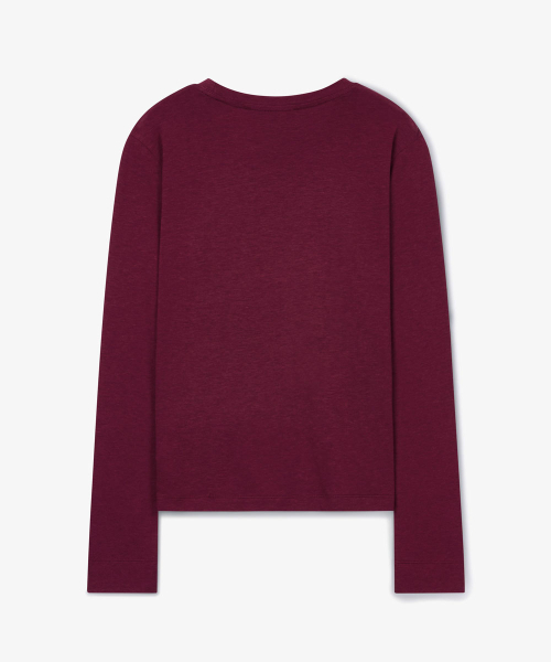 38COMEONCOMMON(38カモンコモン)の「Tencel Long Sleeve T-Shirts (Burgundy)(Tシャツ/カットソー・レディース・その他・FREE)」の2枚目の写真