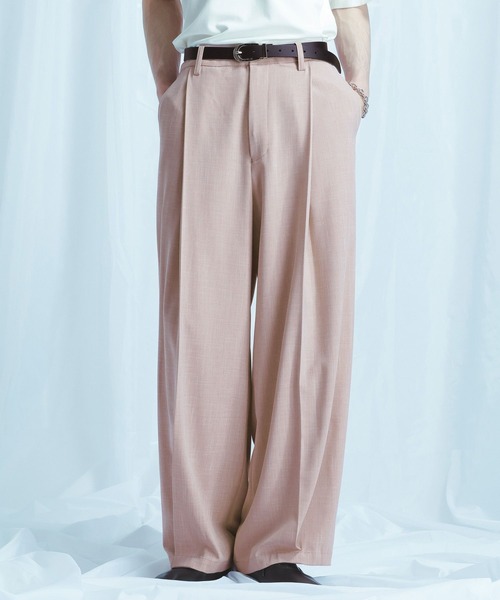 HARE(ハレ)の「【SET UP対応】ボックスタックワイドテーパードパンツ(HARE)(スラックス・メンズ・ブラック/グリーン/ベージュ/ブラック系その他/ピンク/ベージュ系その他/グリーン系その他・MEDIUM/SMALL/LARGE)」の7枚目の写真